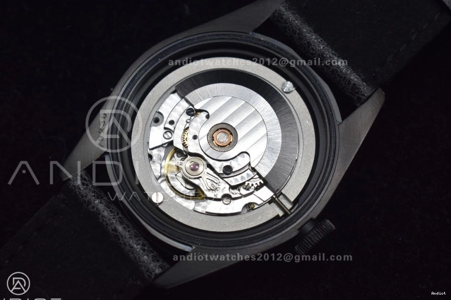 Strap Bay on Bezel DLC Best A2824 Edition Black Leather 1:1 ZF Dark V5 Heritage Distressed Black 0116